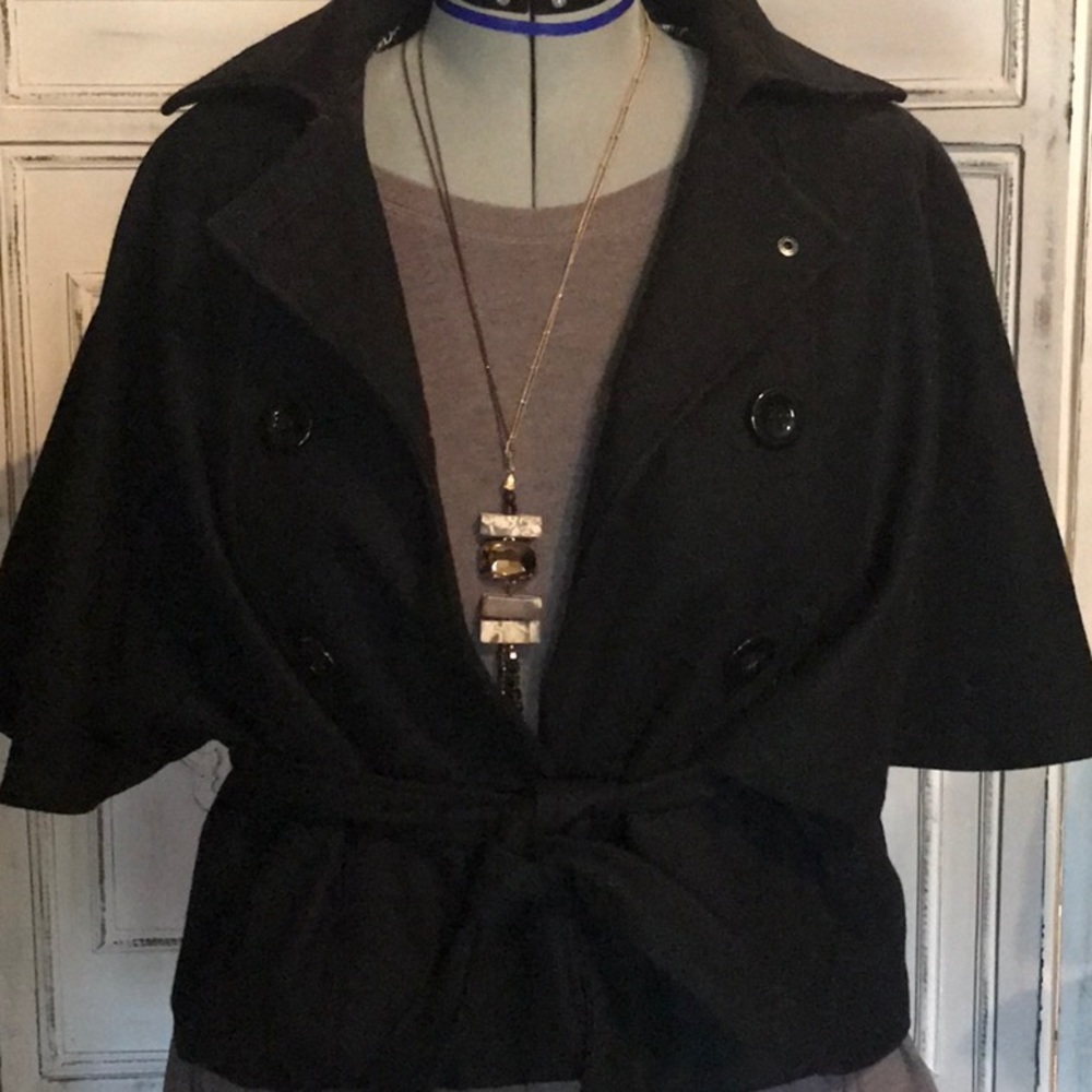 Black cape pea coat